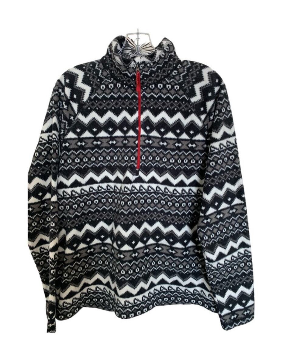 Eddie Bauer 1/2 zip Fleece pullover geometric XL women's